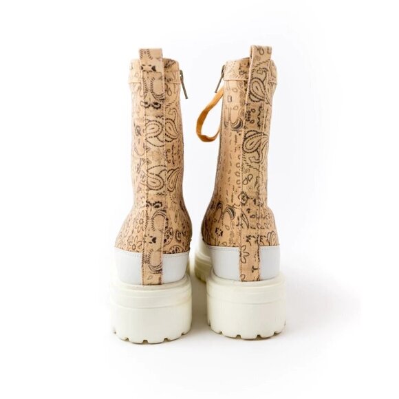 NWOT Free People jacquard print canvas lug sole lace-up "hiker" boots, EU 38 - Picture 7 of 16